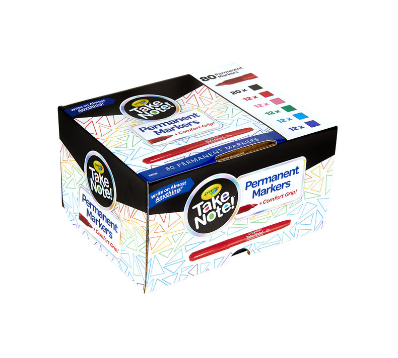Take Note Permanent Markers Classpack, Bulk 80 Count